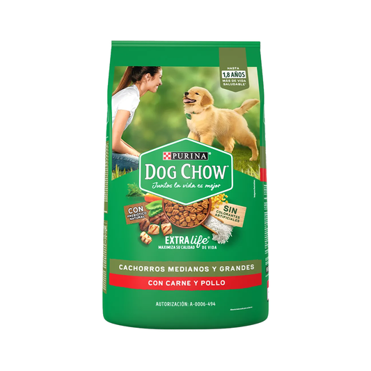 DOG CHOW CACHORRO RAZAS MEDIANAS Y GRANDES  - CROQUETAS